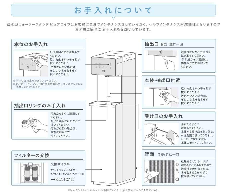 ウォータースタンドメンテナンスの仕方